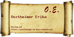 Osztheimer Erika névjegykártya